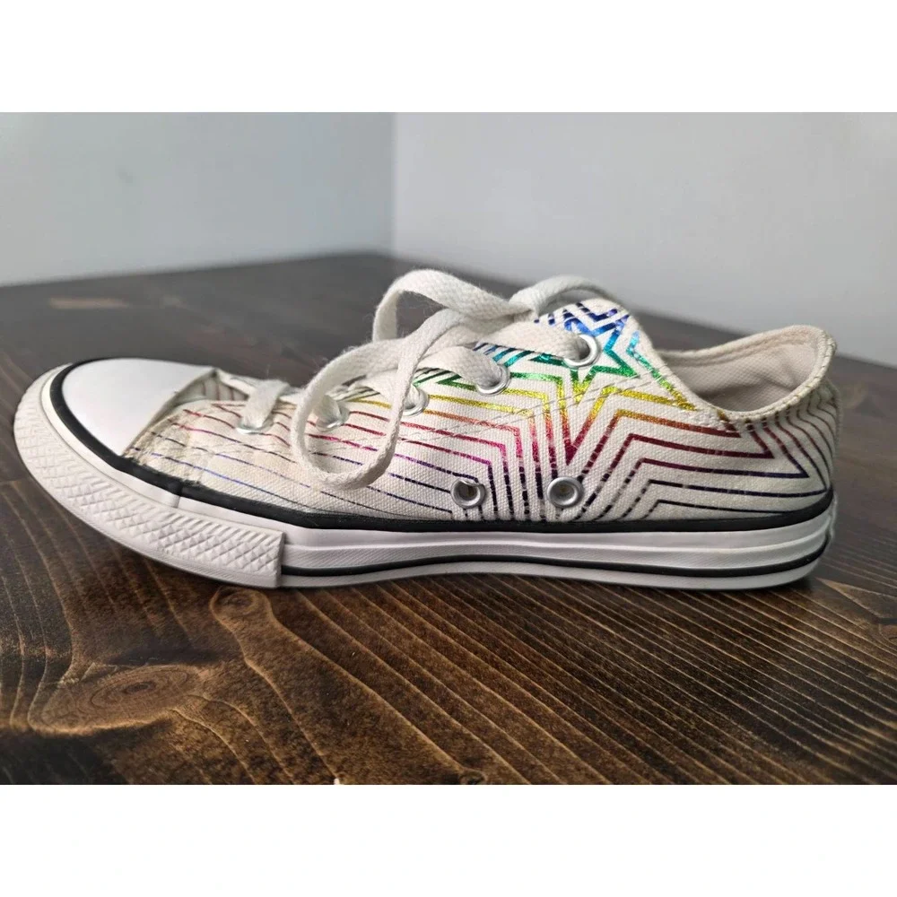 Converse All Star Youth Sneakers Size 3 EU‎ 35 White Canvas Casual Kids Shoes